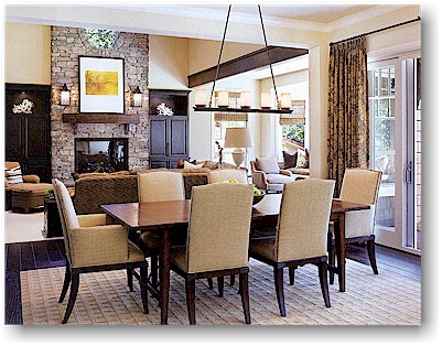 DA Stark home featured in Luxe Magazine, with draperies and woven shades provided by The Blind Alley.